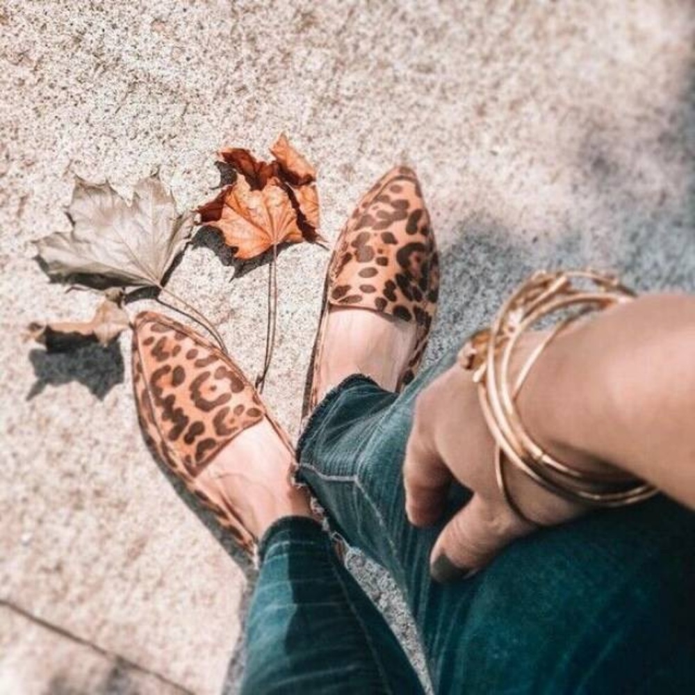 A new day Micah leopard pointy toe loafers